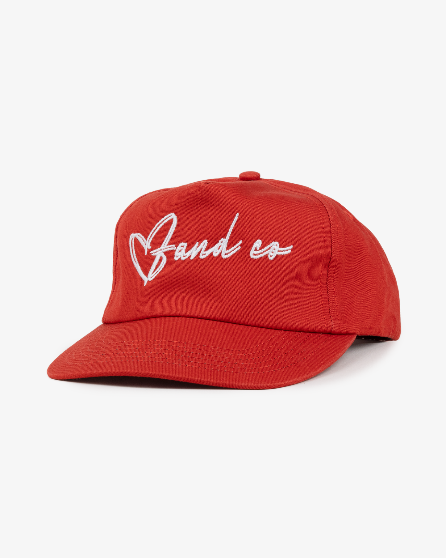 Heart Script Cap - 5 Panel - Red